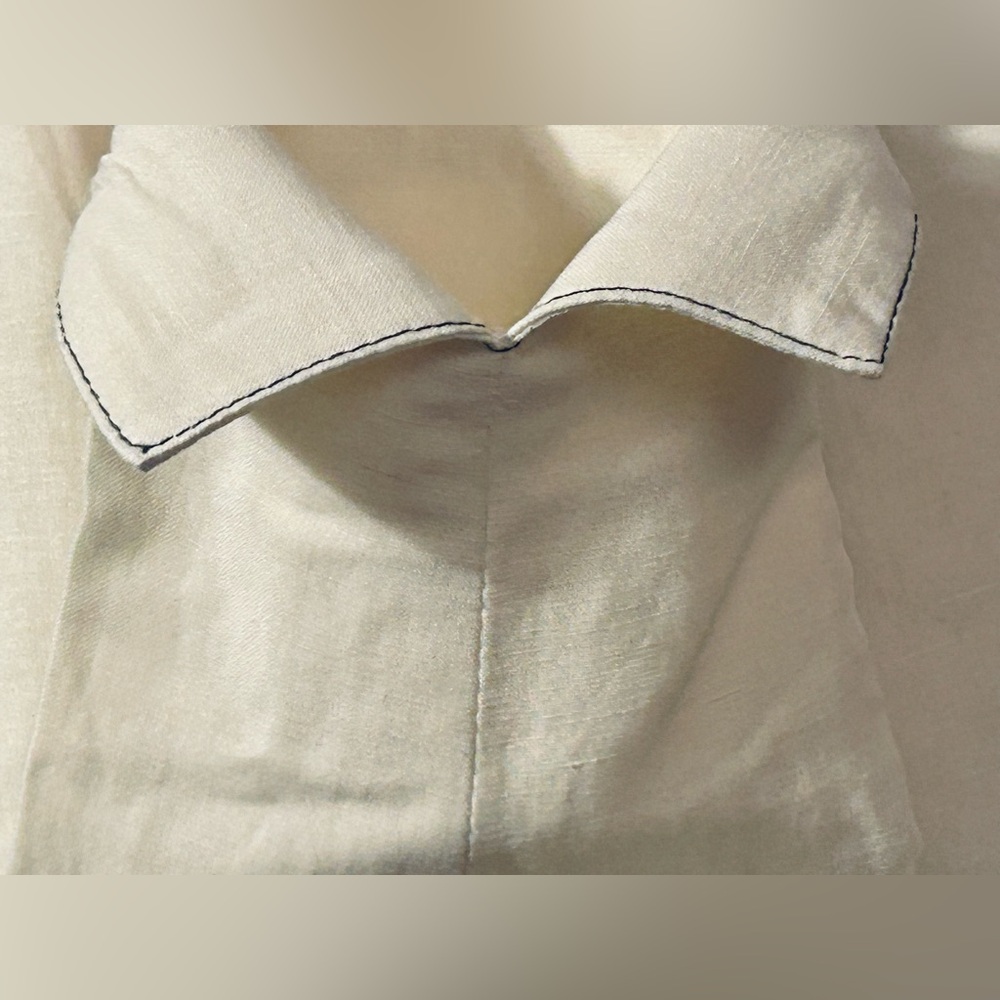 MARIMEKKO LARGE LINEN BLEND CREAM IVORY WHITE BLAZER JACKET VINTAGE DESIGNER - Picture 7 of 16